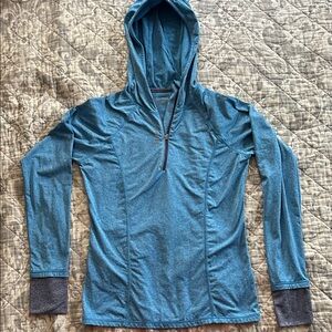 Reebok Heathered Blue Sport Zip-Up Hoodie